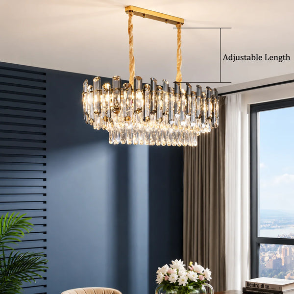 Zynella Modern Luxury Crystal Pendant Light for Living Room & Villa Hall
