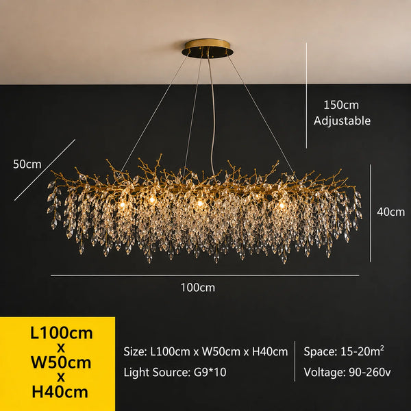 Zynella Luxury Crystal Branch Chandelier