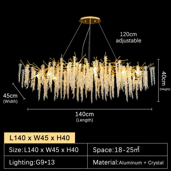 Zynella Tree Branch Crystal Chandelier