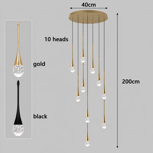Zynella Cascade:Grand Crystal Staircase & Foyer Chandelier