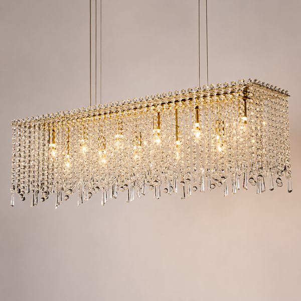 Zynella Luxury Modern Crystal Flush Mount Chandelier for Living & Dining Room