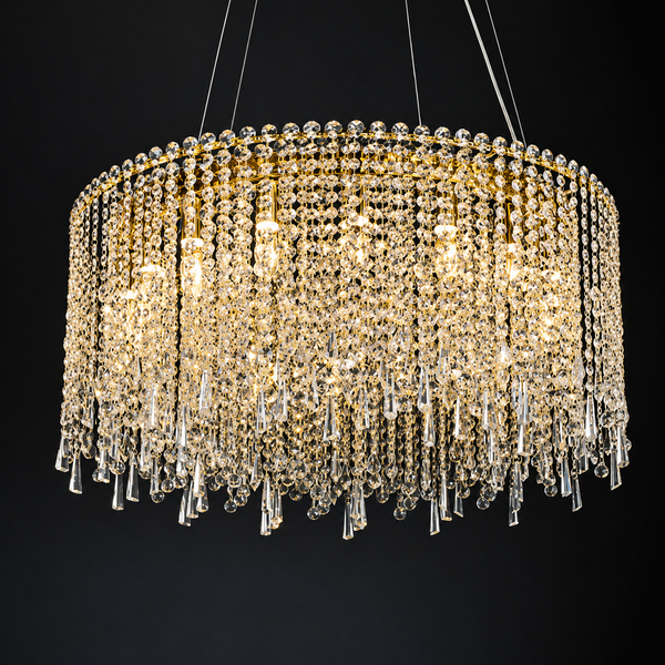Zynella Luxury Modern Crystal Flush Mount Chandelier for Living & Dining Room