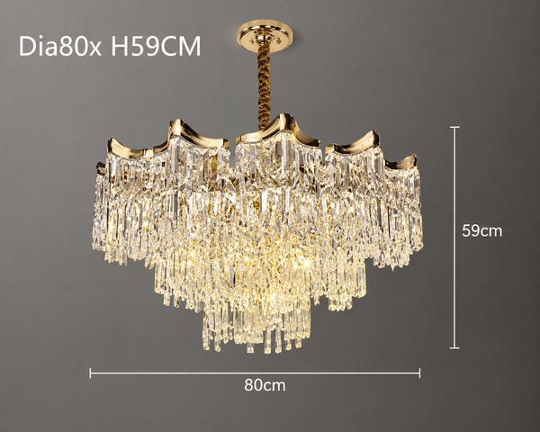 Zynella Elegant Crystal Pendant Light for Living & Dining Room