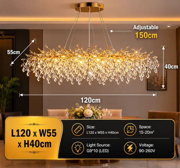 Zynella Luxury Crystal Branch Chandelier