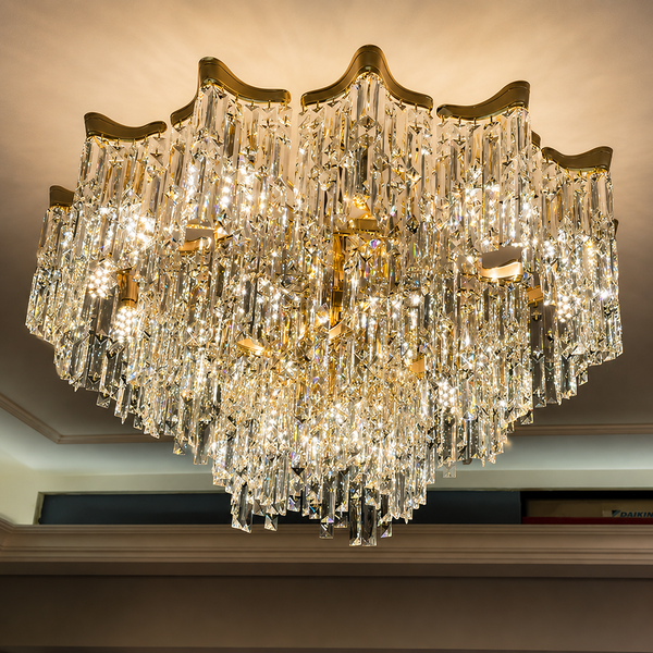 Zynella Elegant Crystal Pendant Light for Living & Dining Room