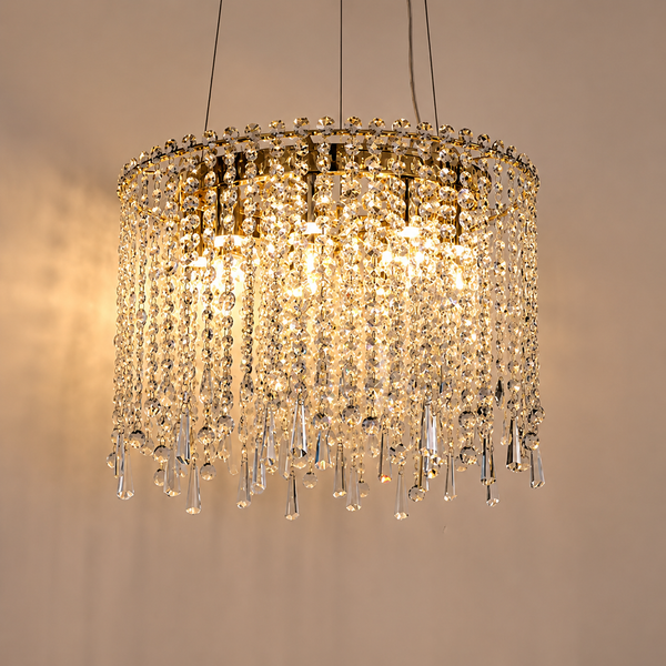 Zynella Luxury Modern Crystal Flush Mount Chandelier for Living & Dining Room