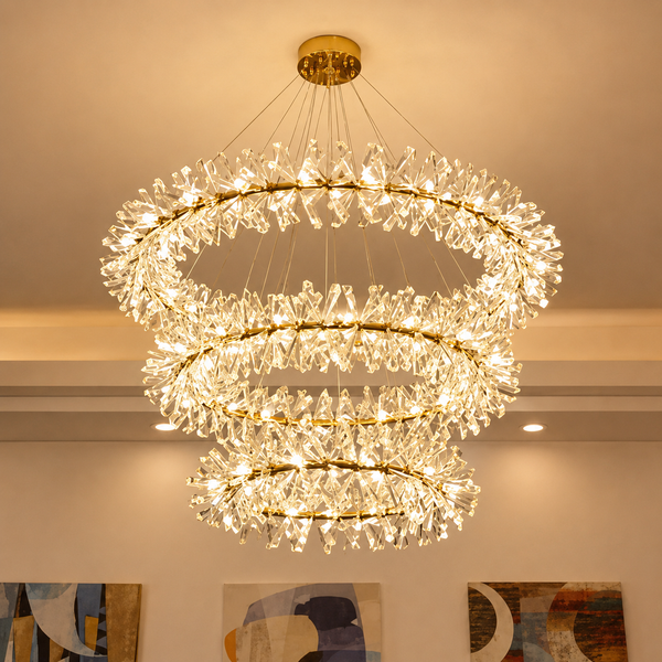 Zynella Nordic Flower Crystal LED Pendant Chandelier