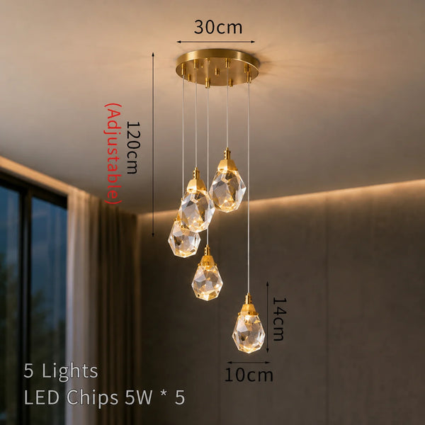Elodie Spiral Crystal Chandelier