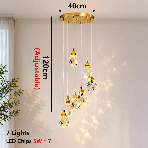 Elodie Spiral Crystal Chandelier