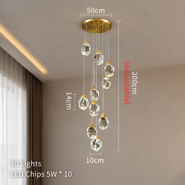 Elodie Spiral Crystal Chandelier