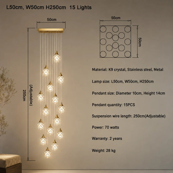 Elodie Spiral Crystal Chandelier