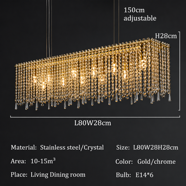 Zynella Luxury Modern Crystal Flush Mount Chandelier for Living & Dining Room