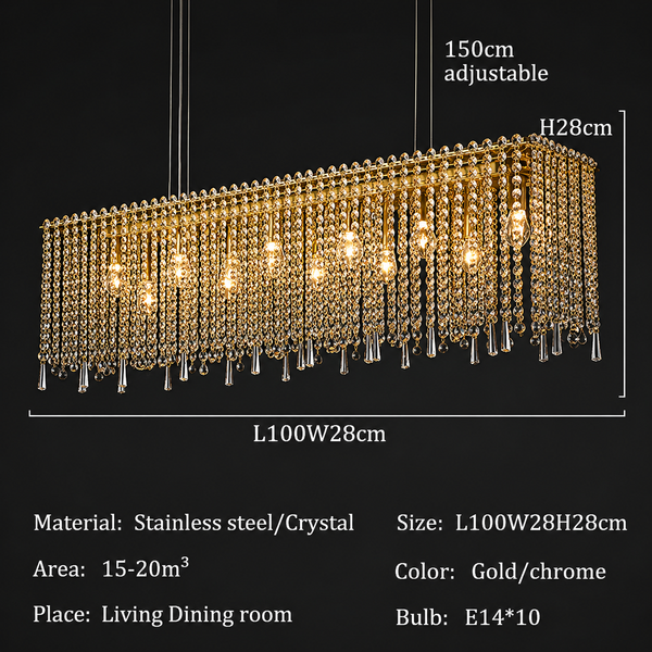 Zynella Luxury Modern Crystal Flush Mount Chandelier for Living & Dining Room