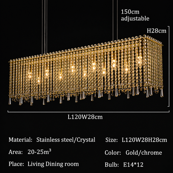 Zynella Luxury Modern Crystal Flush Mount Chandelier for Living & Dining Room