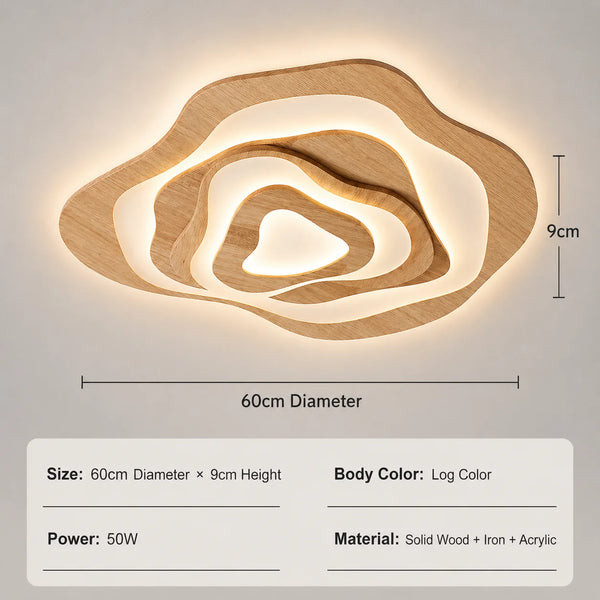 Zynella Zayden Wooden Rattan LED Pendant