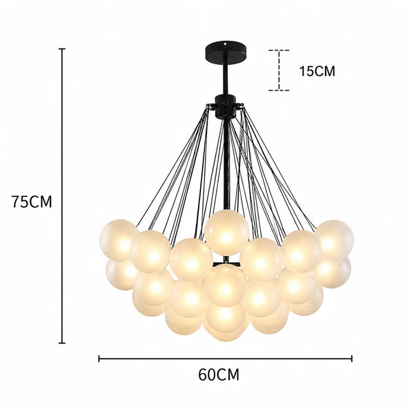 Zynella Frosted Ball Chandelier