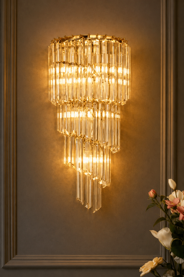 Alana Crystal Spiral Wall Lamp