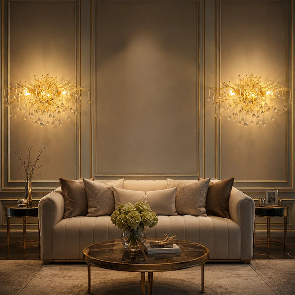 Eystra Crystal Gold Wall Lamp