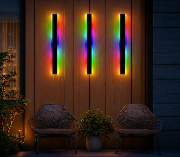 Zynella Chroma: Smart WiFi RGB Linear Outdoor Sconce (IP65 Waterproof)