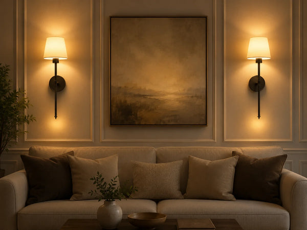 Zynella Renaissance: Wireless Gold Wall Sconces (Set of 2)
