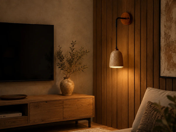 Isla Glow Travertine Wall Lamp