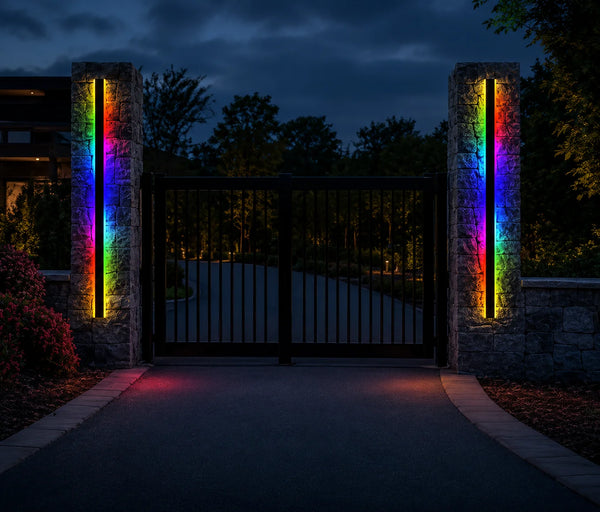 Zynella Chroma: Smart WiFi RGB Linear Outdoor Sconce (IP65 Waterproof)