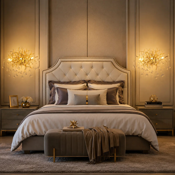 Eystra Crystal Gold Wall Lamp