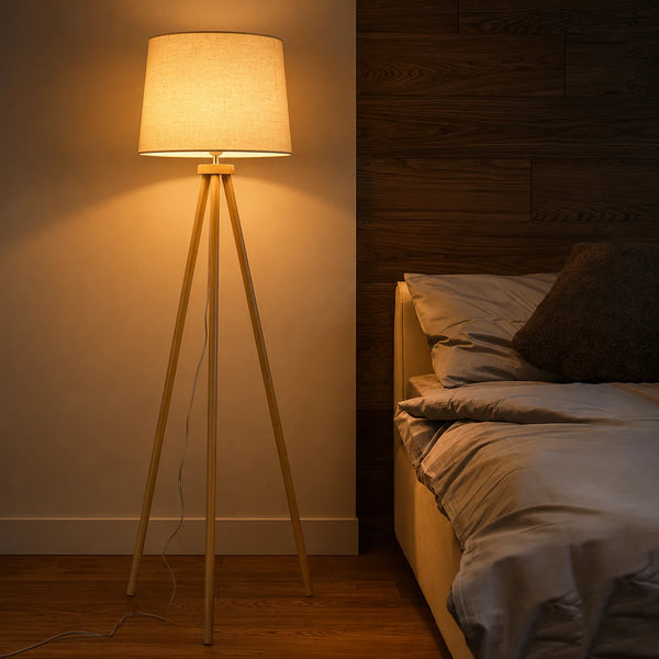 Lillian Wooden Shade Floor Lamp