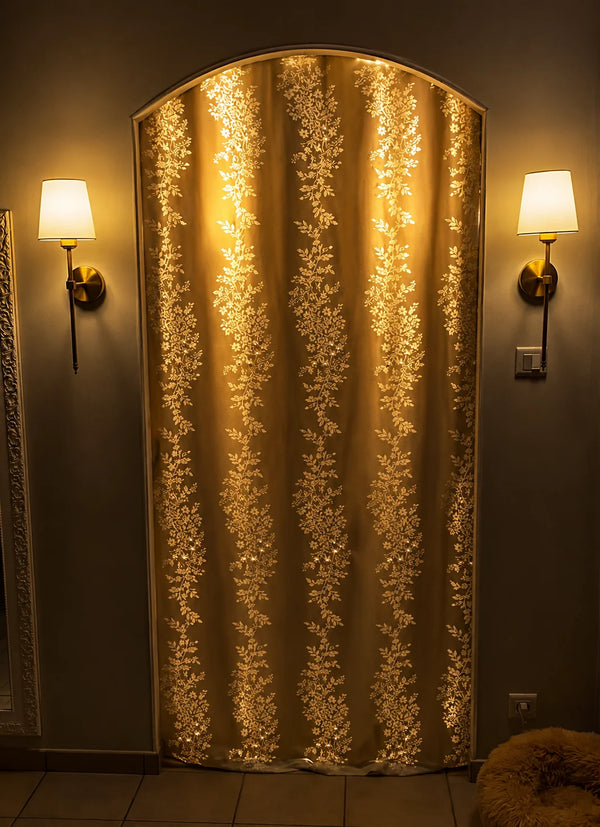 Zynella Renaissance: Wireless Gold Wall Sconces (Set of 2)