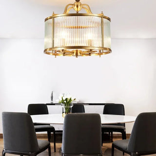 Grayson Golden Glass Chandelier Modern  Scandinavian Wooden Accent Light