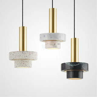 Cromwell Natural Marble Pendant Modern  Sleek Linear Suspension Light