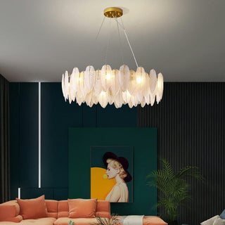 Feather Chandelier Modern  Opulent Multi-Tier Crystal Chandelier