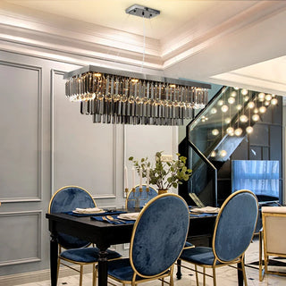 Katie Black Crystal Chandelier Modern  Rustic Industrial Hanging Lamp