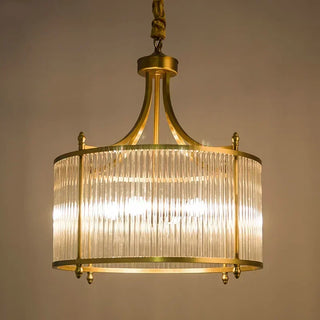 Grayson Golden Glass Chandelier Modern  Scandinavian Wooden Accent Light