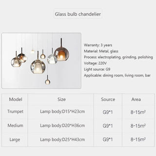 Pedera LED Glass Pendant Luxurious Modern  Rustic Industrial Hanging Lamp