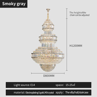 Zynella Royal Crystal Chandelier Refined Modern  Ultra Slim LED Panel Lighting