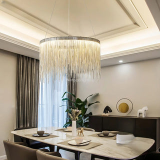 Nordic LED Chrome Round Chandelier Modern  Ultra Slim LED Panel Lighting