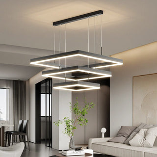 Square pendant chandelier Opulent Modern  Ornate Antique Finish Fixture