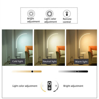 Klevin Marble Tray Floor Lamp Modern  Sculptural Spiral LED Fixture