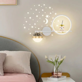 Star Astronaut Projector Wall Light Luxurious Modern  Bohemian Rattan Woven Pendant
