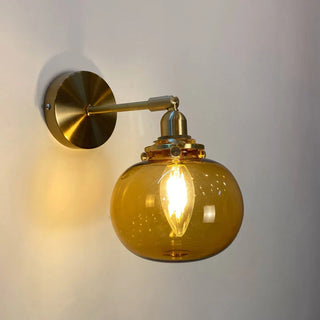 Orla Glass Wall Lamp Modern  Ornate Antique Finish Fixture