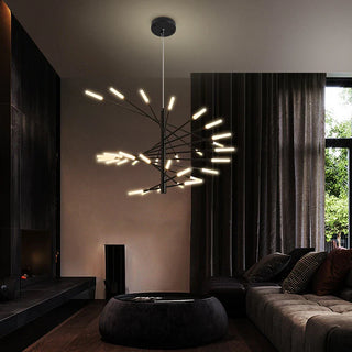 Zynella Spiral Chandelier Modern  Bohemian Rattan Woven Pendant