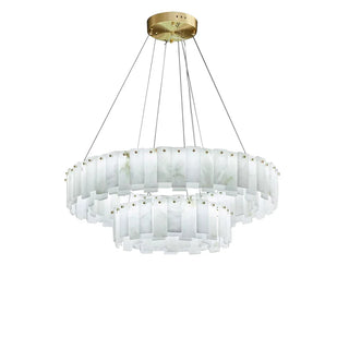 Zadie Marble Alabaster Chandeliers Chic Modern  Minimalist Round Flush Mount