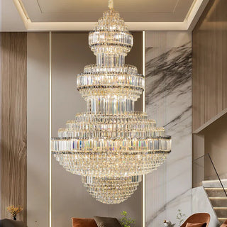 Zynella Royal Crystal Chandelier Refined Modern  Ultra Slim LED Panel Lighting