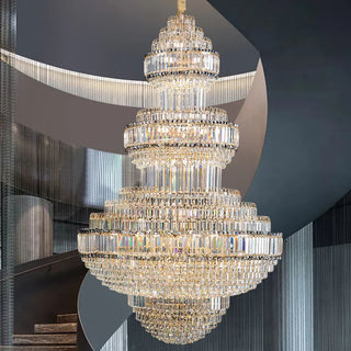 Zynella Royal Crystal Chandelier Refined Modern  Ultra Slim LED Panel Lighting