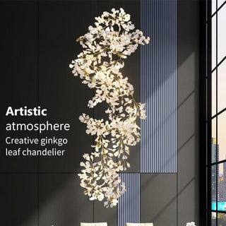 Ginkgo Leaf Chandelier Modern  Classic Drum Shade Ceiling Light