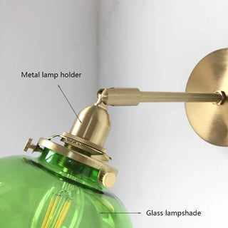 Orla Glass Wall Lamp Modern  Ornate Antique Finish Fixture