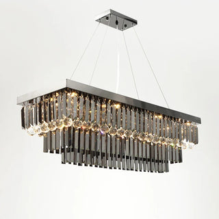 Katie Black Crystal Chandelier Modern  Rustic Industrial Hanging Lamp