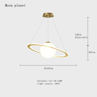 Planet Pendant Lamp Artistic Modern  Classic Drum Shade Ceiling Light