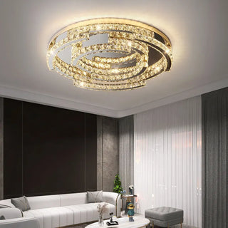 Hampstead Crystal Chandelier Modern  Bohemian Rattan Woven Pendant